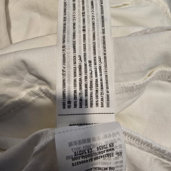 Abercrombie & Fitch Women's White Wrap Tie Flutter Sleeves Ruffle Hem Mini Dress - Picture 8 of 8